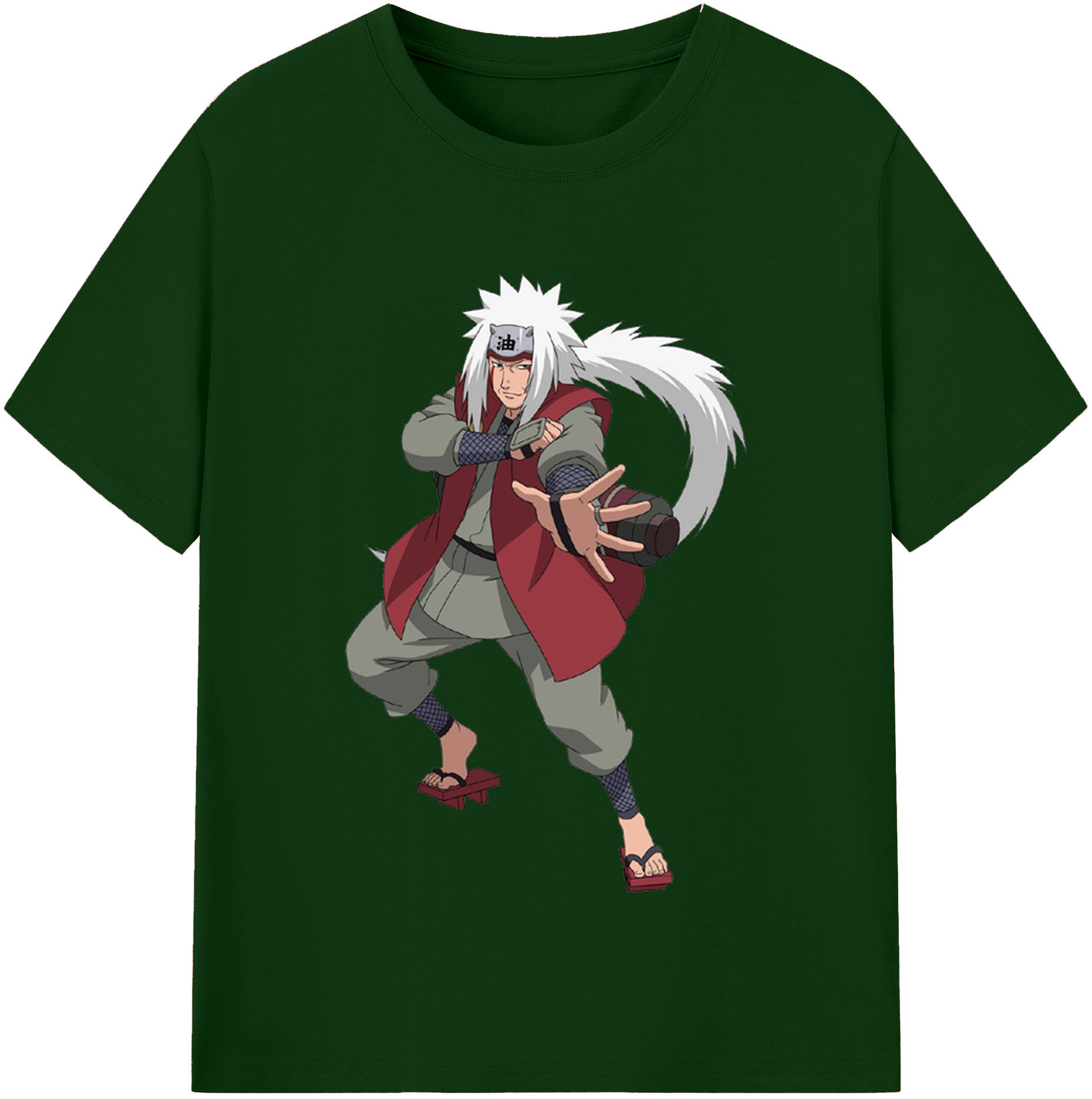 （画像用） NARUTO -ナルト- 自来也（じらいや） Jiraiya 綿100％半袖Tシャツ（フロントプリント）